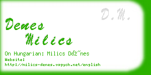 denes milics business card